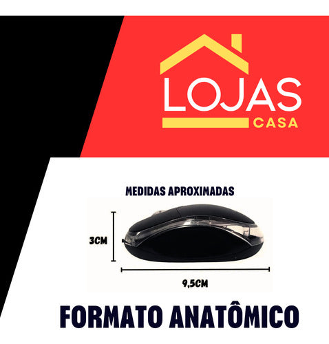 Mouse Usb Com Sensor Óptico Profissional Anatômico Preto
