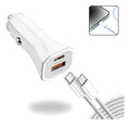 Carregador Automotivo + Cabo Para iPhone 16 E 15 Tipo C 20w