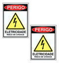 Kit 2 Placa Perigo Eletrecidade Risco De Choque Para Empresa