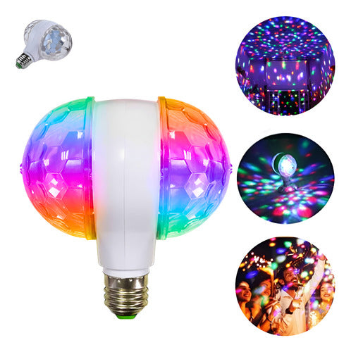 Lâmpada Giratória Colorida Rgb Efeito Globo Bola Festa Led