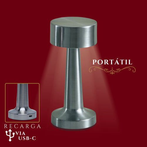 Luminária Abajur Touch Led Portátil S/ Fio Recarregável Luxo