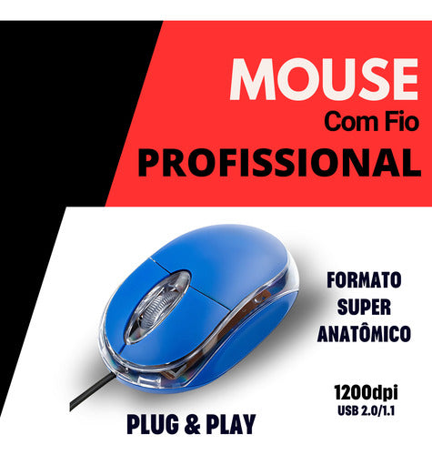 Mouse Usb Com Sensor Óptico Profissional Anatômico Preto