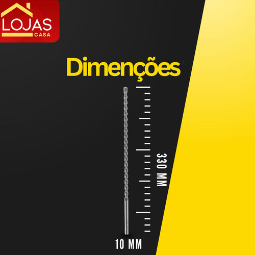 Broca 30cm 10mm Videa Longa Para Concreto Parede Alvenaria