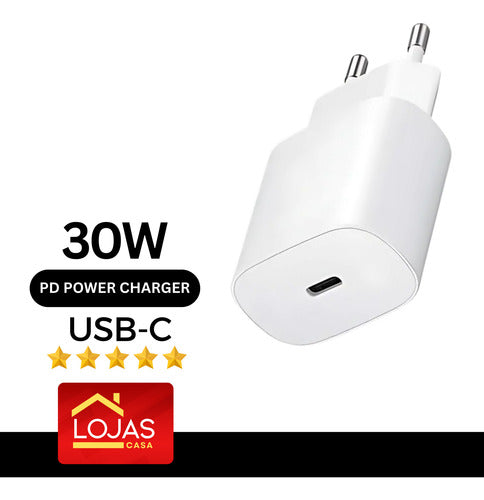 Fonte Carregador 30w Usb C Para iPhone Samsung Premium Turbo