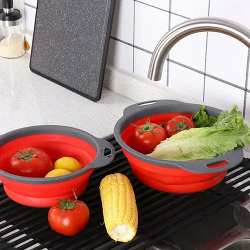Escorredor De Silicone Retrátil Dobrável Para Arroz Legumes