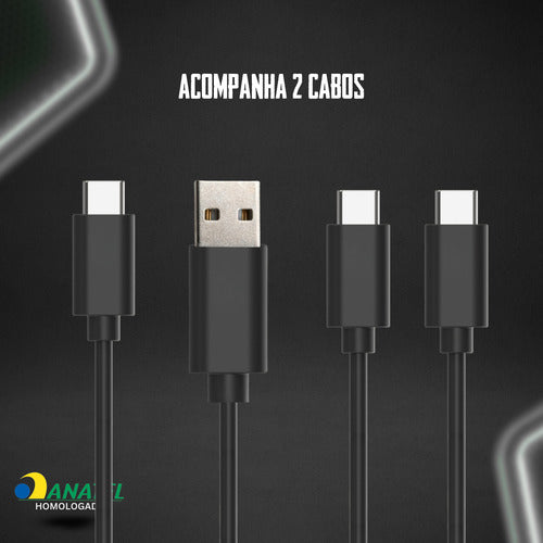Carregador Duplo 48w Para Samsung 2x Cabos Super Fast Usb C