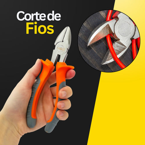 Alicate De Corte Cabo Fio 6 Polegadas Emborrachado Isolado