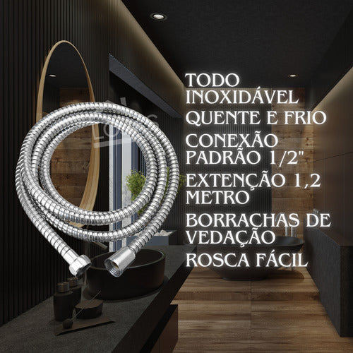 Kit Ducha Higiênica Metal 1.2 Metros Completa Gatilho