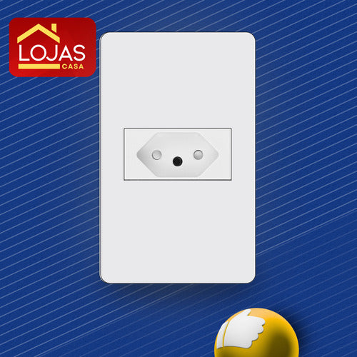 Conjunto 4x2 Tomada 20a Bivolt  Liz Cor Branca Casa C/trava
