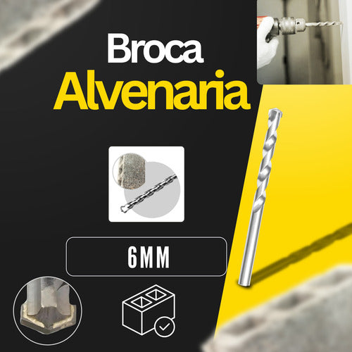 Broca De Videa 6mm Concreto, Piso, Parede Alvenaria Durável