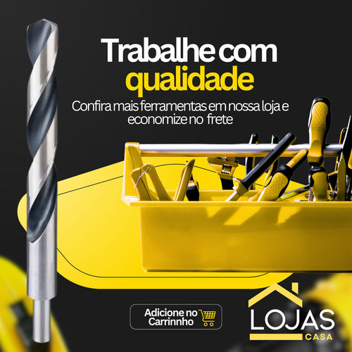 Broca 18mm Metais Chapa Aço Rápido Com Rebaixo Din338 Hss