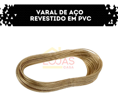 Varal De Roupas Slim Revestido Em Pvc De Aço Reforçardo 20m