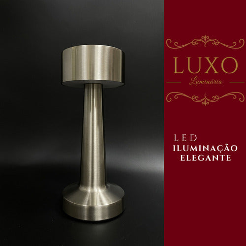 Luminária Abajur Touch Led Portátil S/ Fio Recarregável Luxo