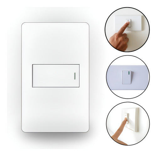 Interruptor Slim Modular 4x2 Tecla Simples Iluminaçao Branco