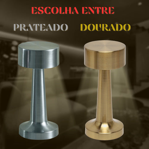 Luminária Abajur Touch Led Portátil S/ Fio Recarregável Luxo