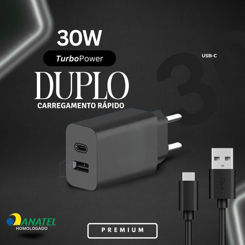 Carregador 30w Usb-c  Para Moto Edge, Razr, G84, G73,linha G