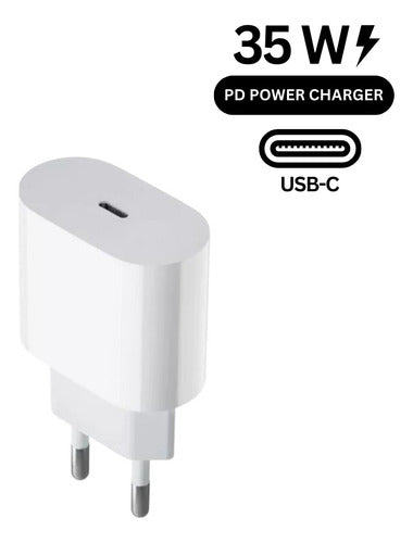 Fonte Carregador Turbo 35w Cabo 2 M P/ iPhone 11 12 13 14