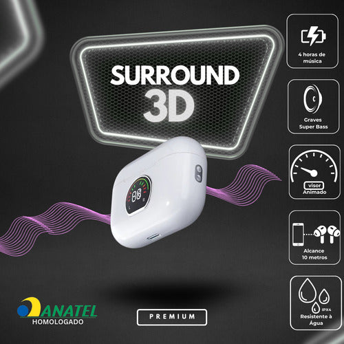 Fone De Ouvido Bluetooth 5.3 Para iPhone Premium Grave E 3d
