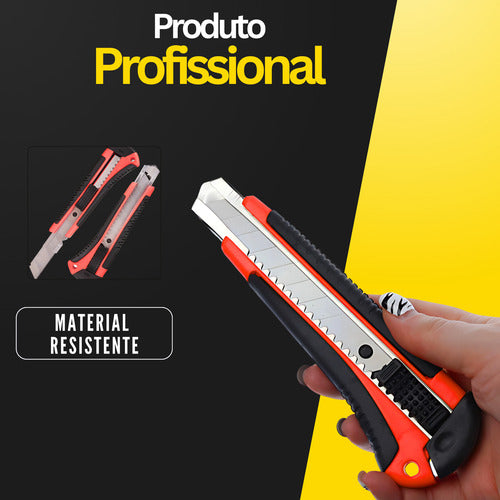 Estilete Reto Portátil 3 Lâminas Profissional Leve Bolso
