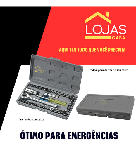 Kit Ferramentas Maleta Catraca Jogo De Chaves Profissional