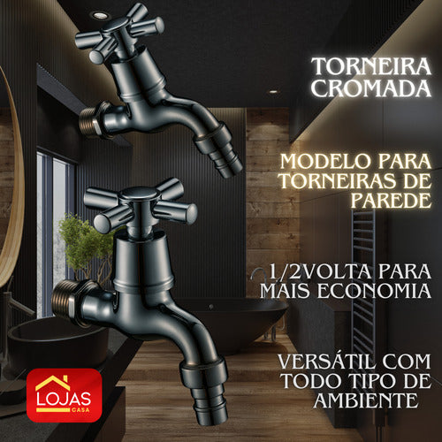 Torneira Parede Jardim Tanque Mangueira Cozinha Lavabo Inox