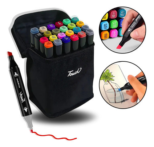 Canetinhas Touch Estojo  Marcador Ponta Dupla Para Colorir