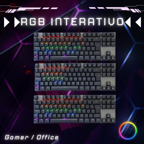 Teclado Gamer Rgb Blue Swith Mecânico Para Pc Xbox Ps5 Setup