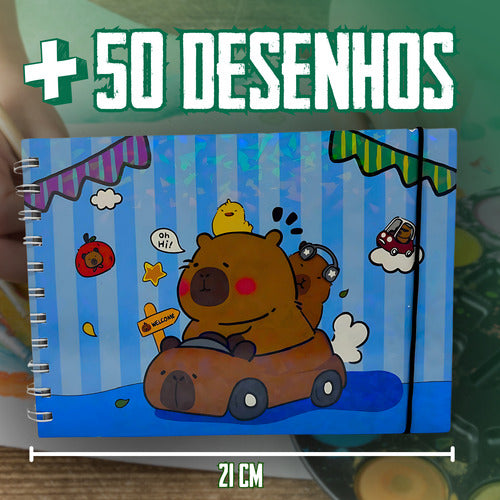 Livro Para Colorir Pintura Desenho Cute Capivara Goods