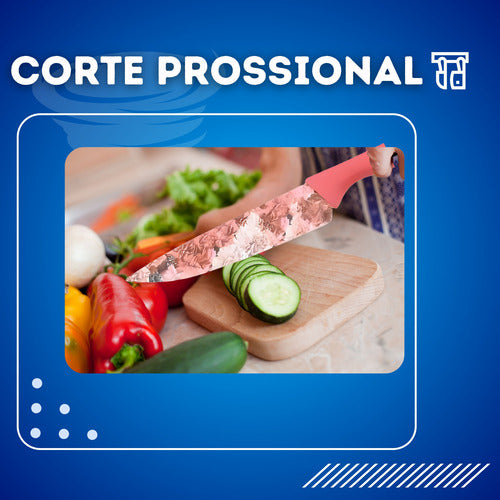Jogo De Facas 6 Peças Cozinha Chef Churrasco Multiuso Lâmina