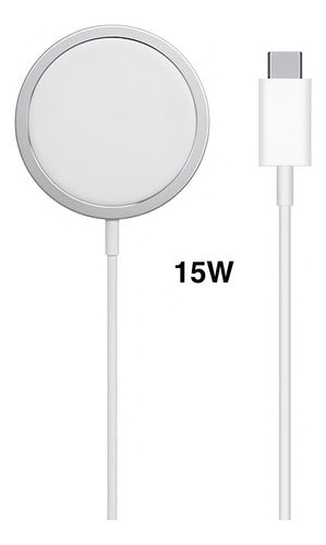 Carregador Sem Fio Magnético Indução P/ iPhone 13 14 15 16 Cor Branco