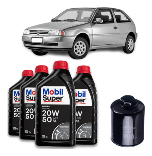 Kit Troca De Óleo Mobil 20w50  Gol G2 1.0 8v  96 A 02