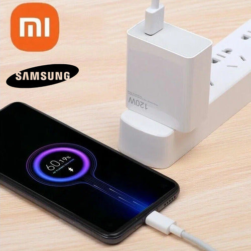 Carregador Usb-c Turbo 120w  Para  Xiaomi  Samsung  Motorola