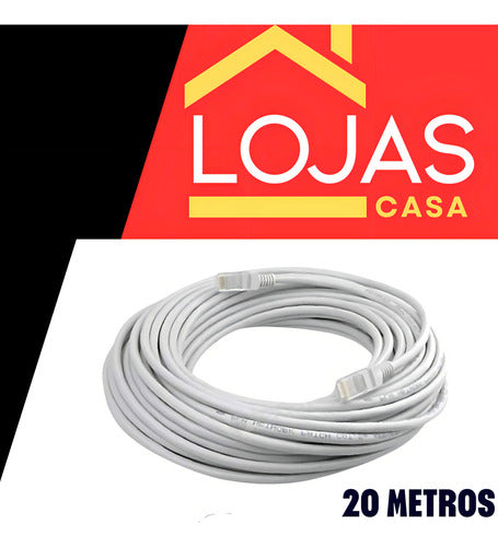 Cabo De Rede 20 Metros Lan Internet Crimpado Rj45 Cat6 Premium Conector Alumínio