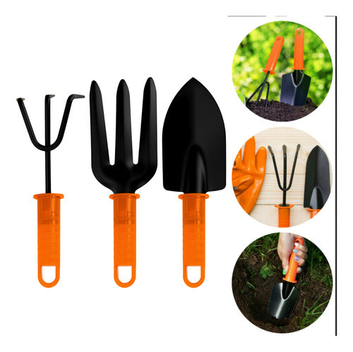 Kit Ferramentas De Plantio Jardinagem, Vasos, Hortas Laranja