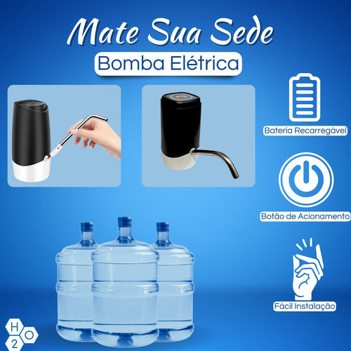 Bomba Elétrica Para Galão De Água - Recarregável Via Usb