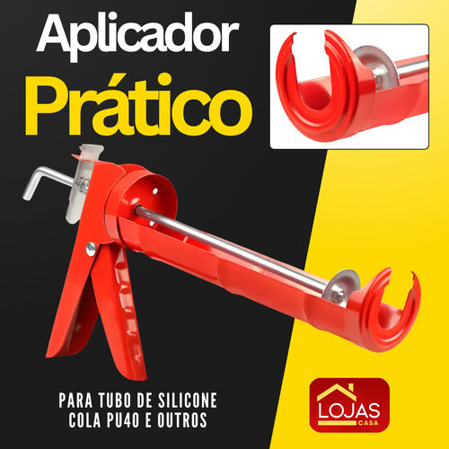 Aplicador De Silicone 9 Pol Pro Aço Cola Pu40 Universal
