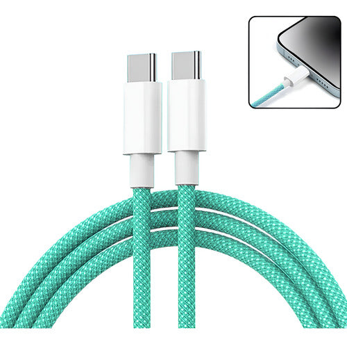Cabo Tipo C Usb Para iPhone 16 15 Pro Max Trançado Colorido