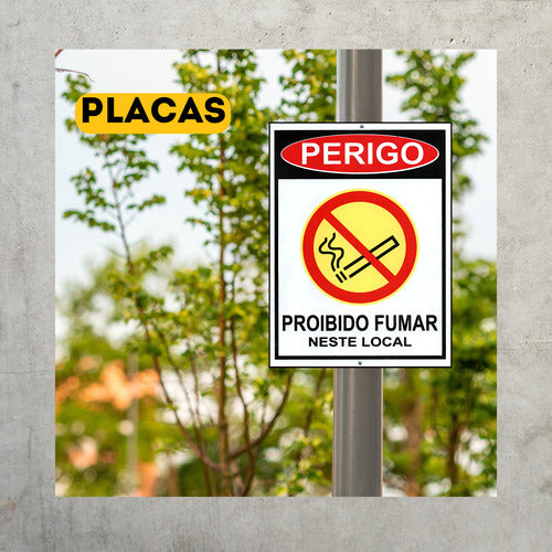 Kit 2 Placa Proibido Fumar Nesse Local Para Empresa