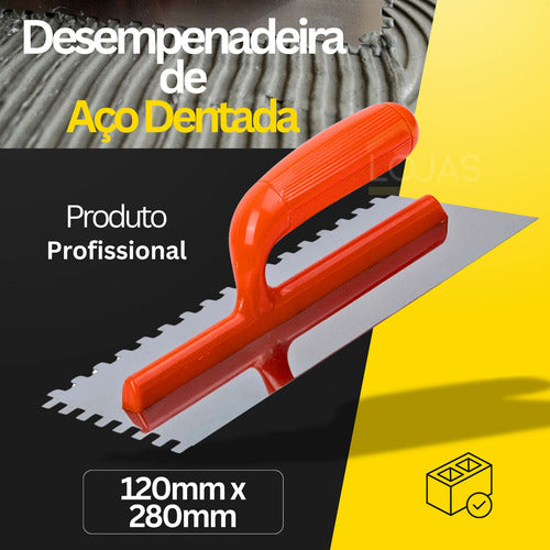 Desempenadeira De Aço Piso Porcelanato Argamassa Obras Gesso