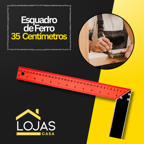 Esquadro Metálico 35cm 12pol Para Marcenaria E Serralheria