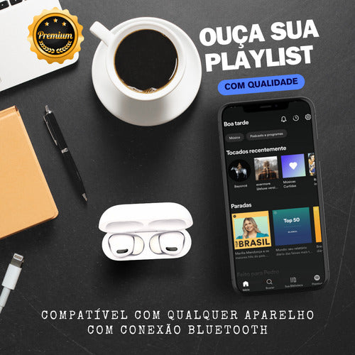 Fone Sem Fio Bluetooth Para iPhone E Android Ultra Premium