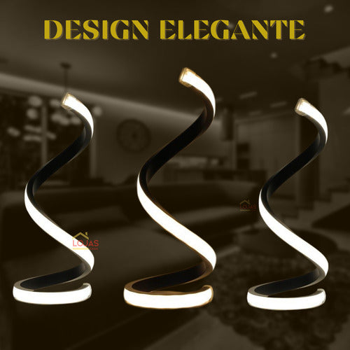 Luminária De Mesa Led Em Espiral Com 3 Tipos De Temperatura