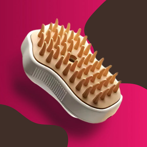 Escova De Vapor Para Pelo Gatos Cachorros Pet Patinha 3 Em 1