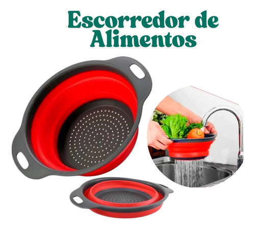 Escorredor De Silicone Retrátil Dobrável Para Arroz Legumes