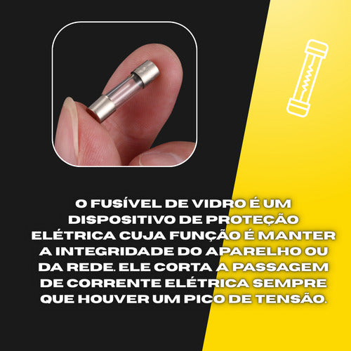 100 Peças Fusível De Vidro Pequeno 5x20 0,5a 500ma