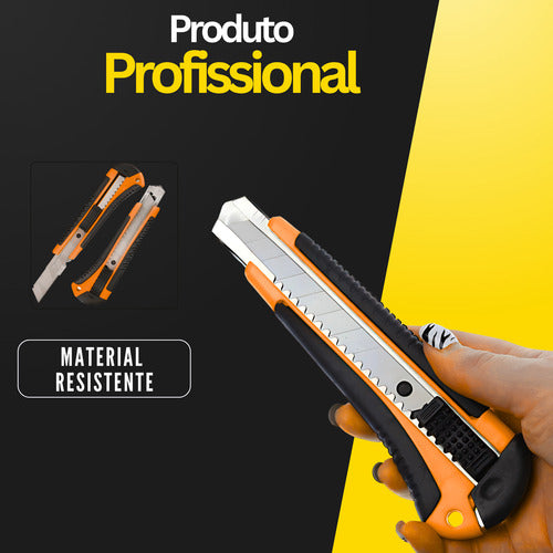 Estilete Reto Portátil 3 Lâminas Profissional Leve Bolso