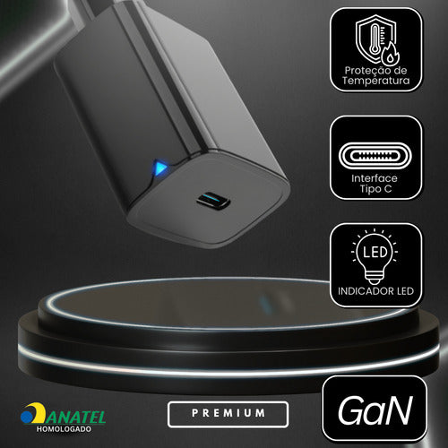 Fonte Carregador Premium Gan Para iPhone Usb-c Garantia 1ano