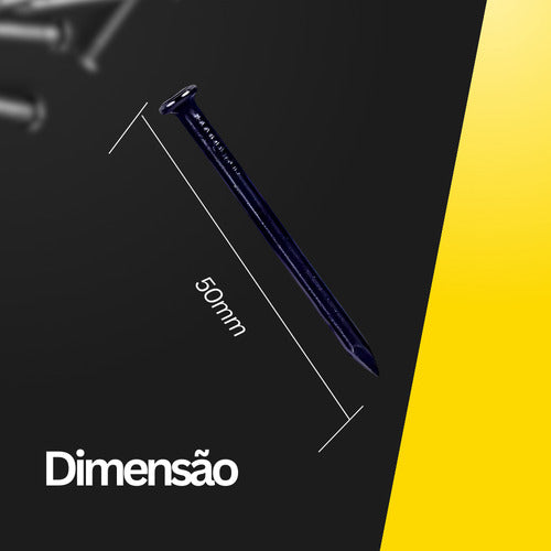 Pacote Prego Forte Parede Cimento Gesso Construção Aço 17x21