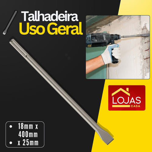 Talhadeira Larga Profissional Martelete Sds Max 400 X  25mm