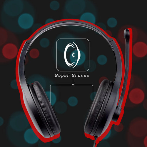 Headset Super Gamer C/ Fio Controle De Mídia Bass Microfone